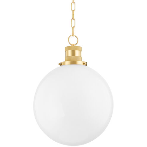 Beverly 1 Light 14 inch Aged Brass Pendant Ceiling Light