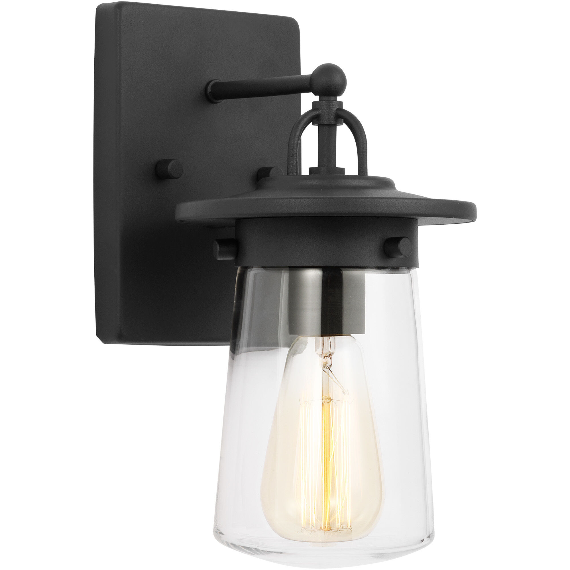 Tybee 1 Light 11.63 inch Black Outdoor Wall Lantern, Small