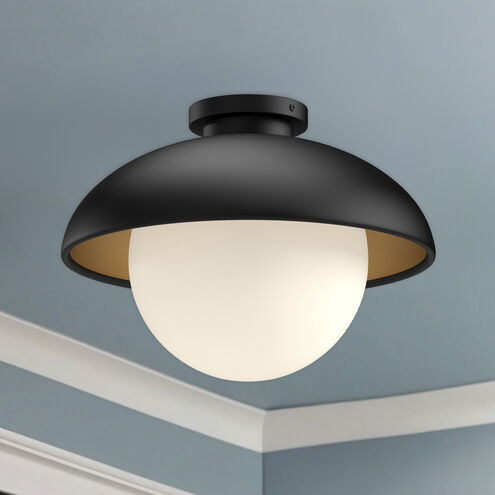 Alora Mood Rubio 1 Light 16 inch Matte Black Flush Mount Ceiling Light