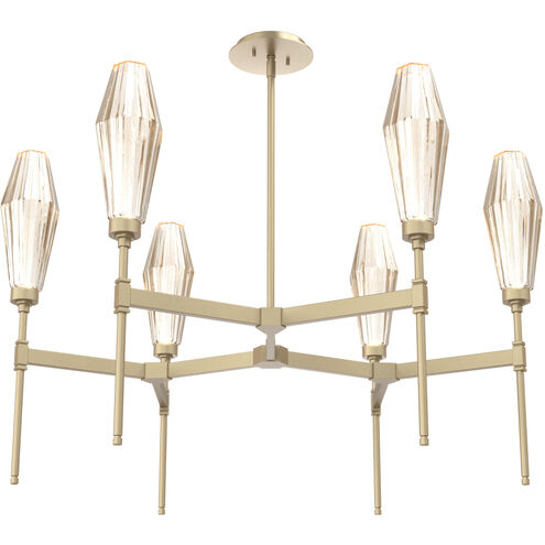 Aalto LED Gilded Brass Chandelier Ceiling Light, Round