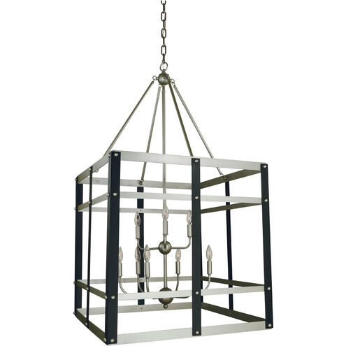 Metro Artisan 9 Light 28 inch Satin Pewter/Matte Black Foyer Chandelier Ceiling Light