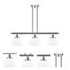 Ballston Large Bell LED 36 inch Polished Chrome Island Light Ceiling Light in Matte White Glass, Ballston