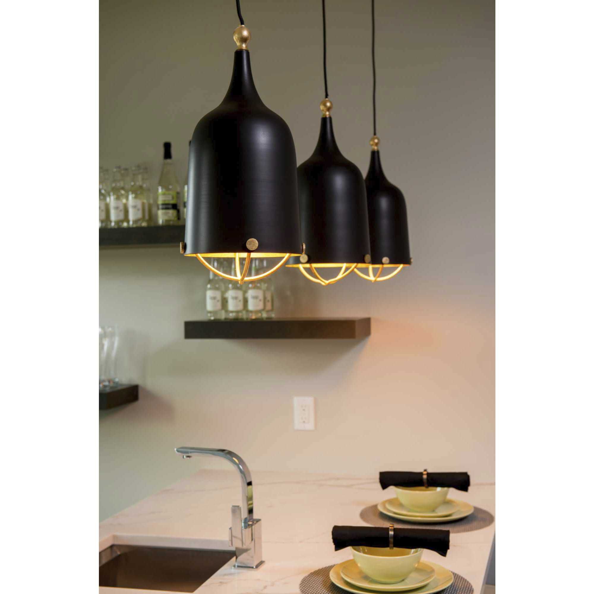 Era 1 Light Matte Black Pendant Ceiling Light, Design Series