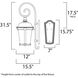 Dover VX 3 Light 31.5 inch Bronze Outdoor Wall Mount