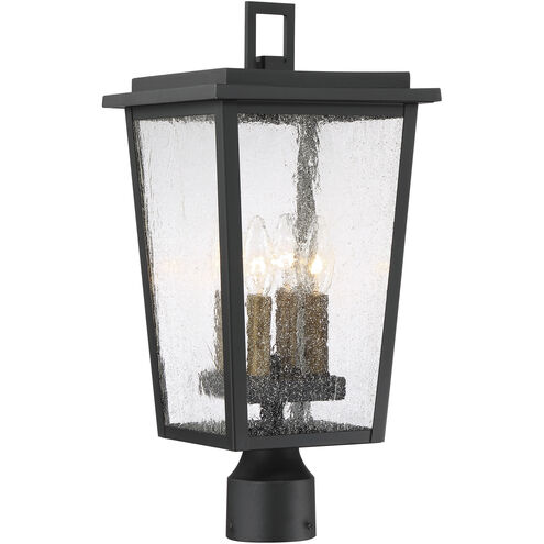 Cantebury 4 Light 20 inch Coal/Gold Outdoor Post Mount Lantern, Great Outdoors