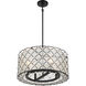 Sheer Elegance 4 Light 21.25 inch Coal Convertible Pendant Ceiling Light