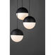 Half Moon LED 16.5 inch Black Multi-Light Pendant Ceiling Light
