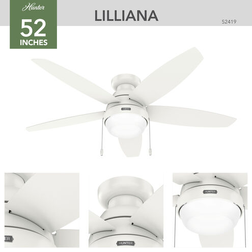 Lilliana 52 inch Brushed Nickel with Matte Nickel Blades Ceiling Fan