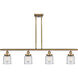 Ballston Small Bell LED 48 inch Brushed Brass Island Light Ceiling Light in Clear Glass
