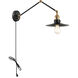 Brixson Wall Sconce Wall Light in Aged Gold Brass and Black