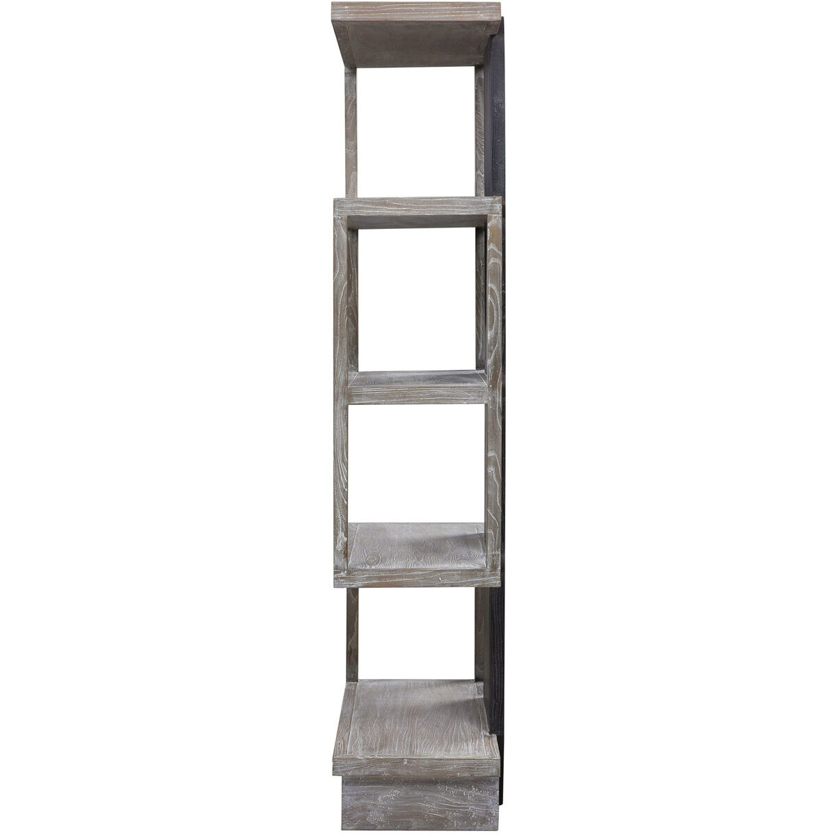 Nicasia 80 X 36 inch Light Gray and Deep Black with Light Gray Glazing Etagere