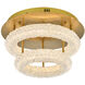 Bowen 2 Light 18 inch Satin Gold Flush Mount Ceiling Light