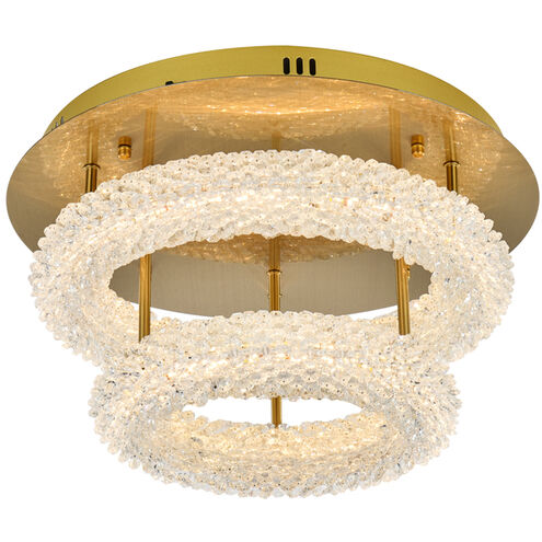Bowen 2 Light 18 inch Satin Gold Flush Mount Ceiling Light