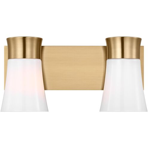 Drew & Jonathan Scott Roy 2 Light 14.5 inch Satin Brass Vanity Light Wall Light