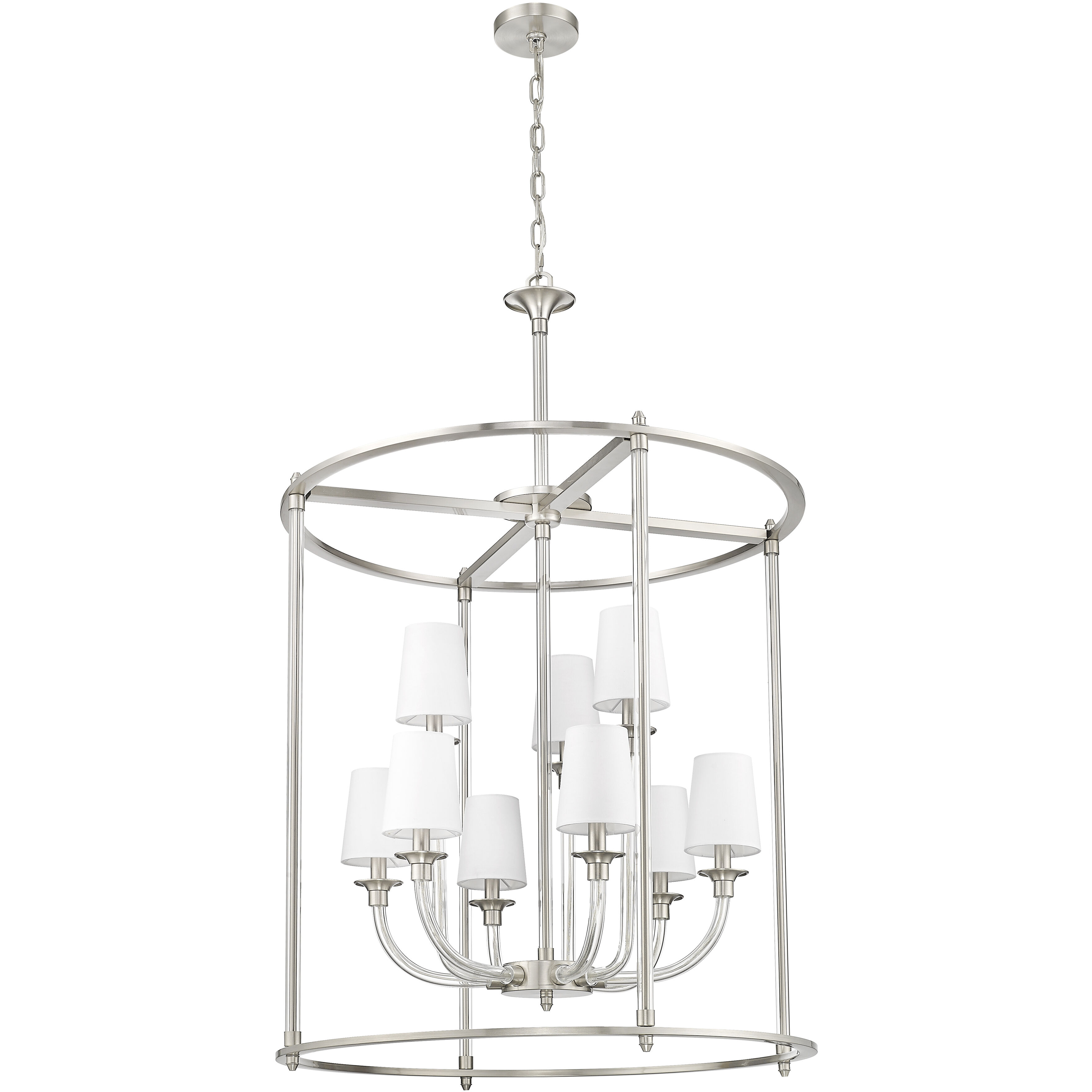 Katerina 9 Light 28 inch Brushed Nickel Chandelier Ceiling Light