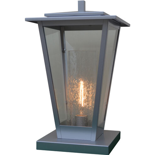 Brighton 1 Light 17 inch Antique Brass Column Mount in Clear with Clear Seedy Inner Cylinder