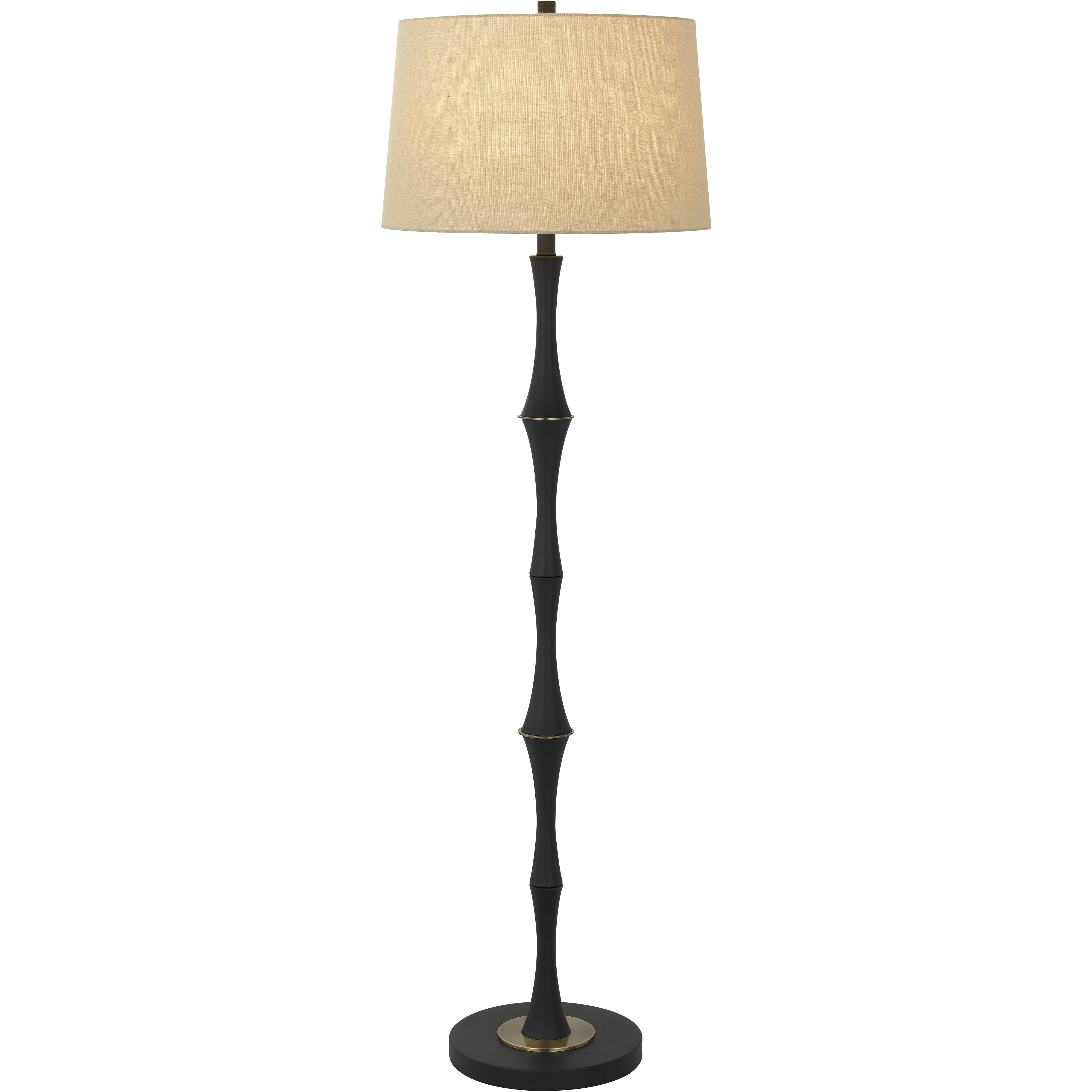 Salter 59.25 inch 150 watt Matte Black and Antique Brass Floor Lamp Portable Light