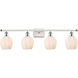 Ballston Norfolk LED 36 inch White and Polished Chrome Bath Vanity Light Wall Light in Matte White Glass