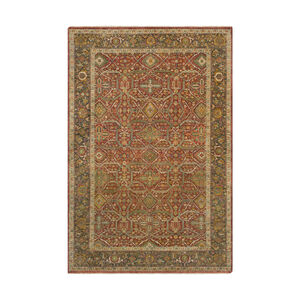 Pazyryk 108 X 72 inch Clay/Dark Brown/Butter/Lime/Sky Blue Rugs, Wool and Cotton