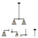 Franklin Restoration Large Cone LED 21 inch Black Antique Brass Chandelier Ceiling Light in Plated Smoke Glass, Franklin Restoration