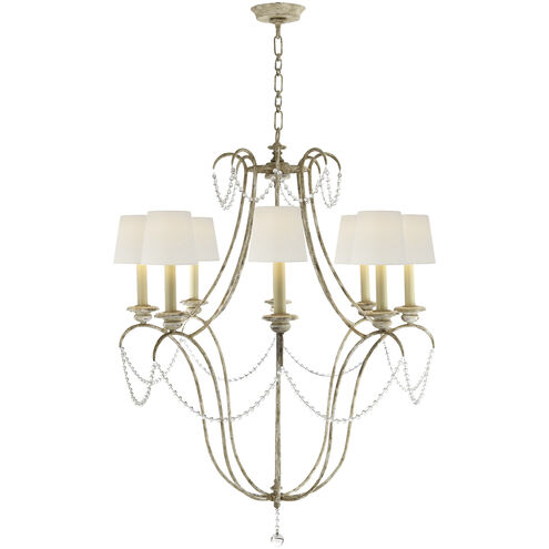 Chapman & Myers Montmarte 8 Light 33.75 inch Old White Chandelier Ceiling Light in Linen