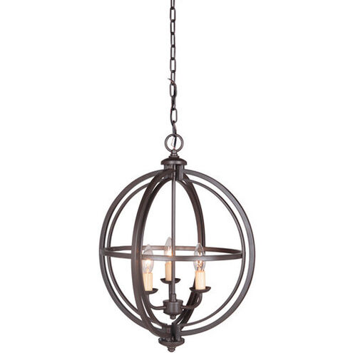 Berkeley 3 Light 17 inch Espresso Foyer Light Ceiling Light, Jeremiah