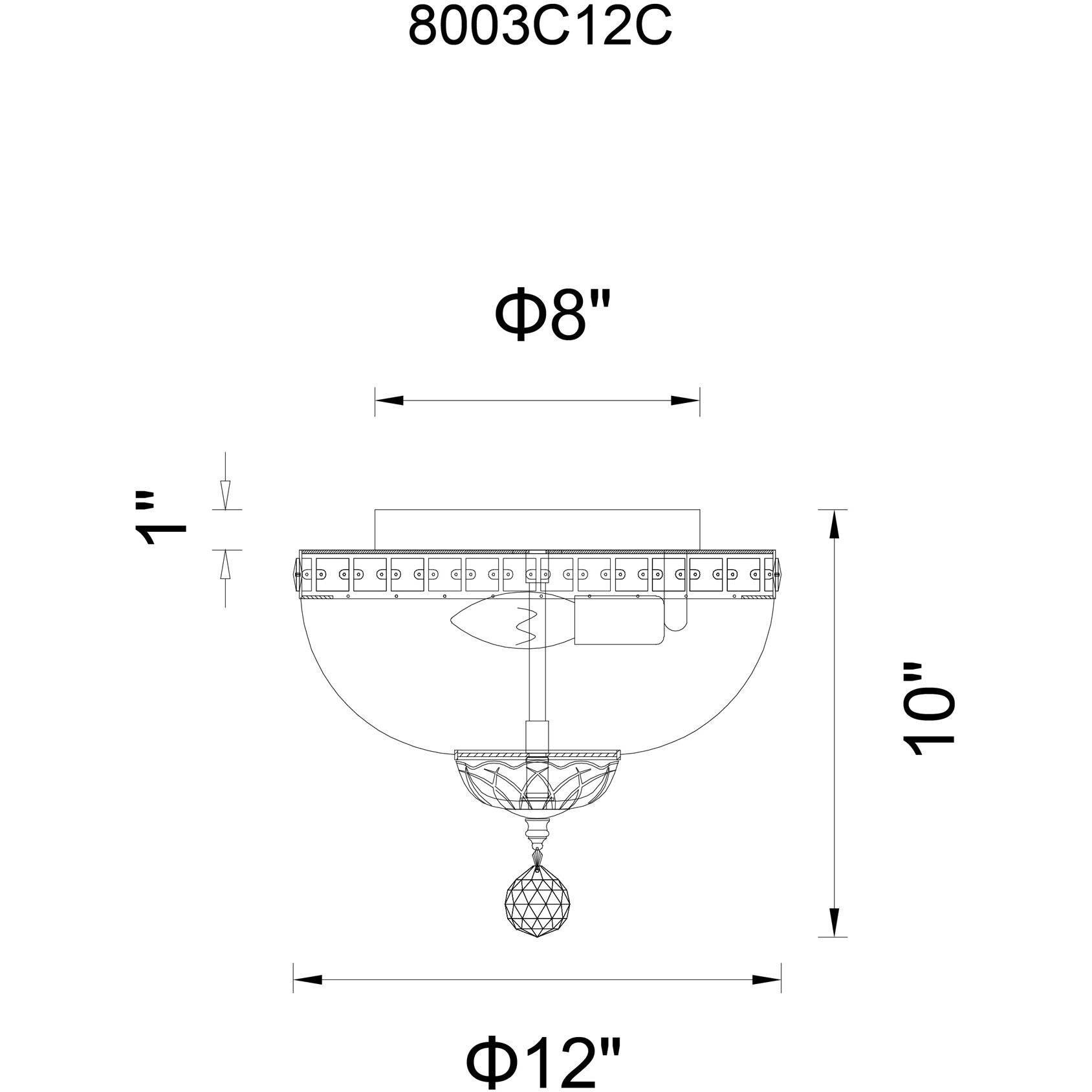 Stefania 3 Light 12 inch Chrome Bowl Flush Mount Ceiling Light