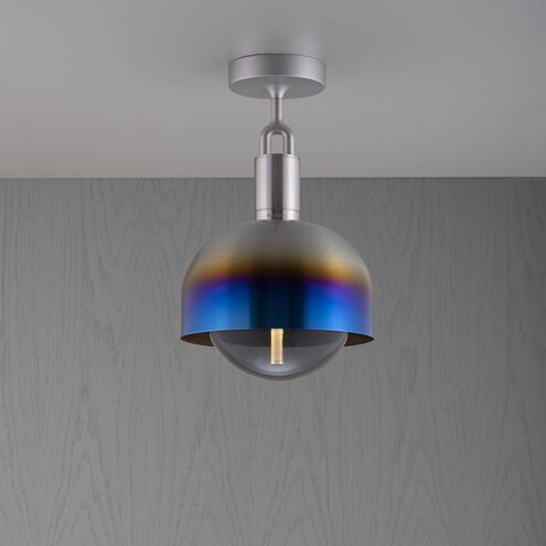 Forked LED 9.84 inch Burnt Steel Flush Mount Ceiling Light