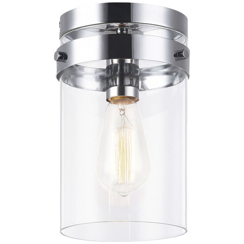 Zale 1 Light 6.88 inch Chrome Flush Mount Ceiling Light