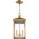 Nyack 3 Light 8.25 inch Antique Brass Outdoor Pendant Lantern