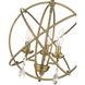 Aria 3 Light 16 inch Antique Brass Convertible Chandelier / Semi Flush Ceiling Light