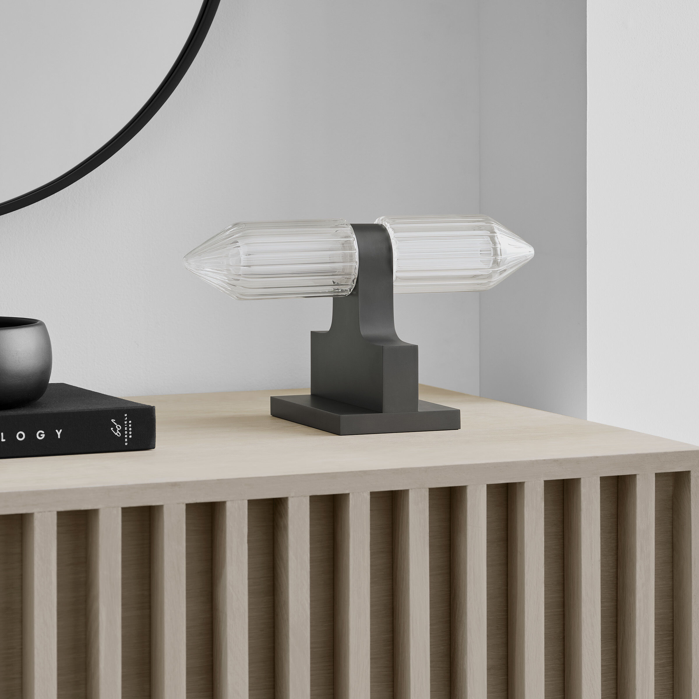 Avroko Langston 7.2 watt Plated Dark Bronze Table Lamp Portable Light, Integrated LED