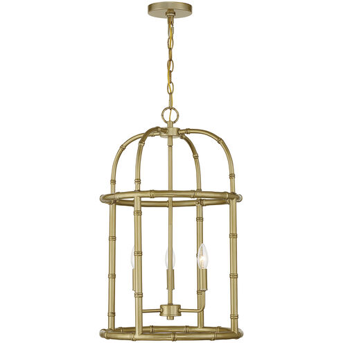 Bohemian 3 Light 16 inch Burnished Brass Pendant Ceiling Light