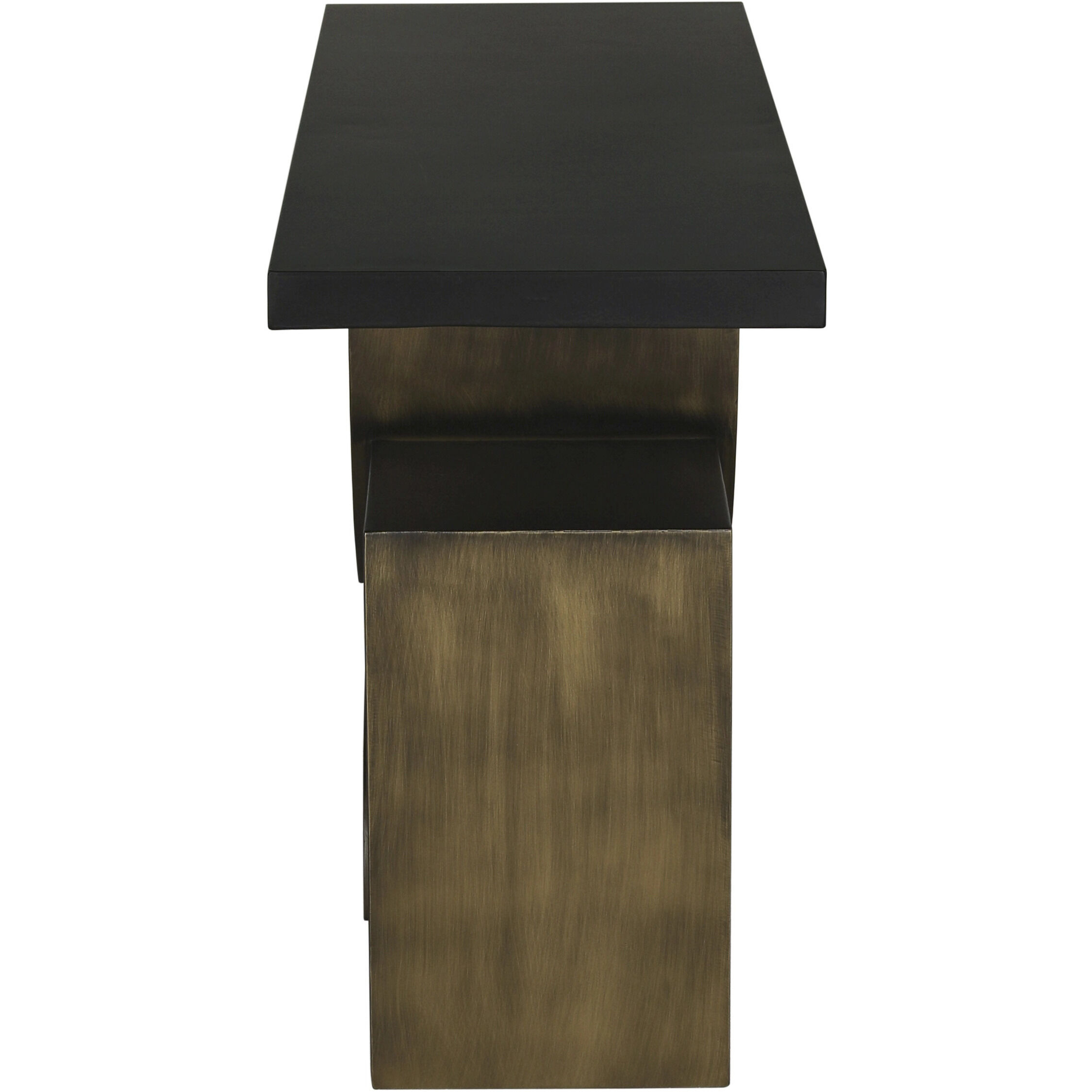 Couture 60 X 18 inch Matte Black and Aged Brass Console