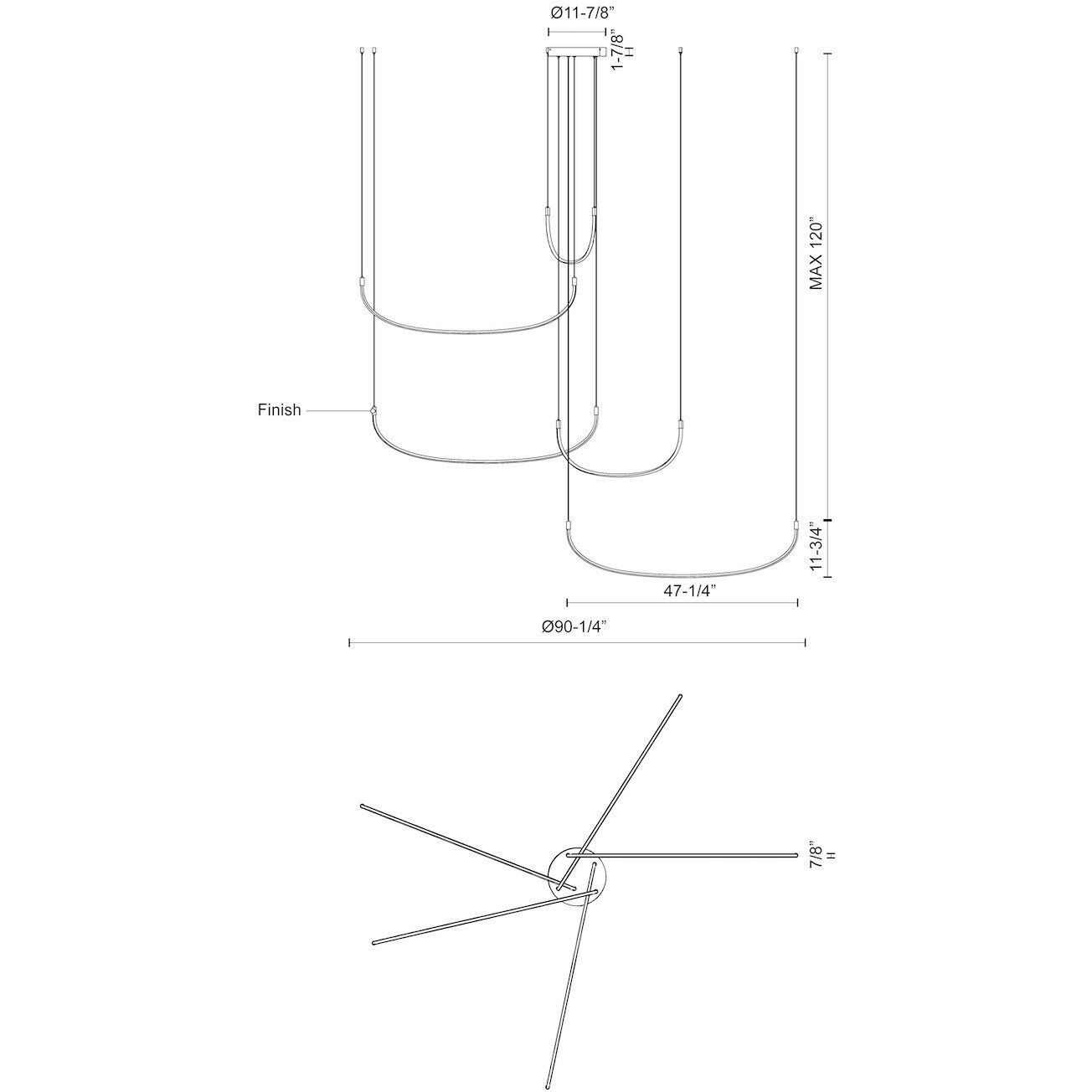 Talis Multi Pendant Ceiling Light in Black