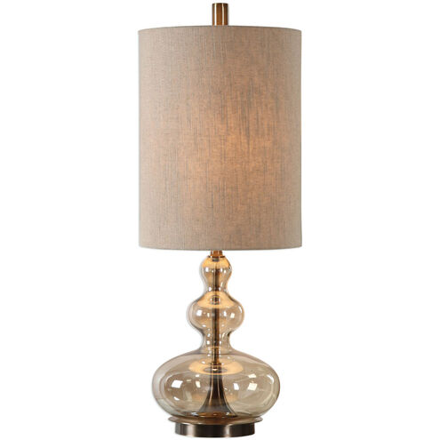 Formoso 32 inch 150 watt Light Amber Glass and Antiqued Brass Table Lamp Portable Light