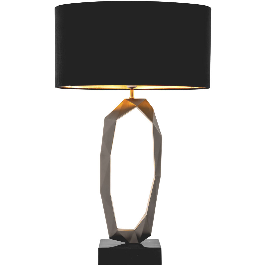 Santos 34.06 inch 40 watt Gunmetal with Antique Brass with Black Marble Base Table Lamp Portable Light