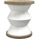 Spool 23 X 20 inch Matte White with Light Honey Toned Stain Side Table