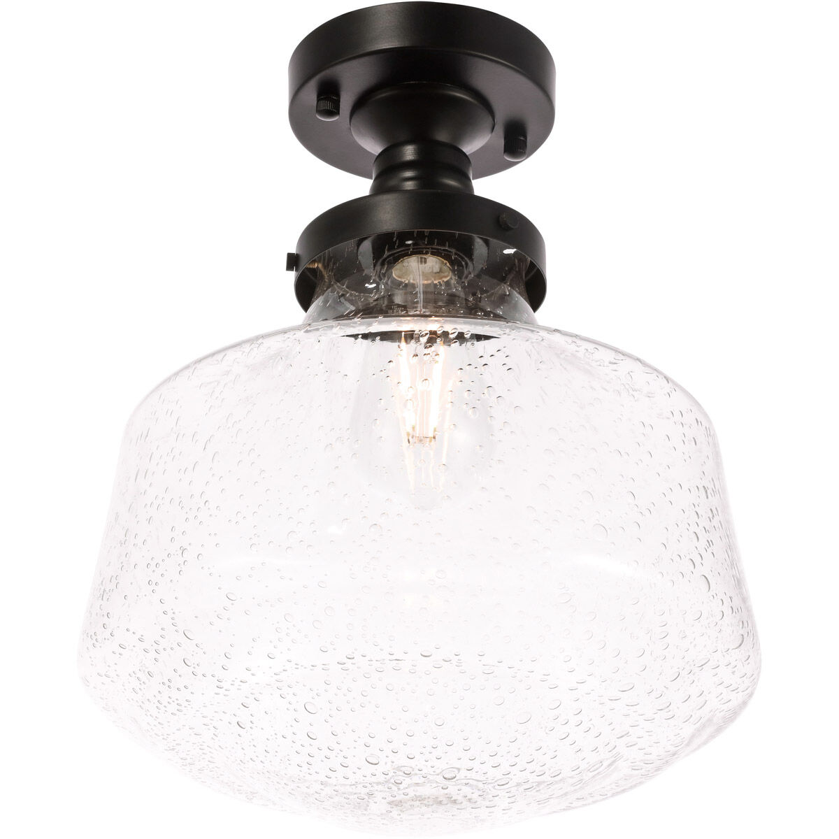 Lyle 1 Light 11 inch Black Flush Mount Ceiling Light