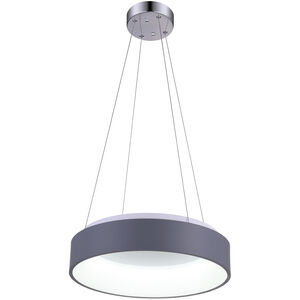 Arenal LED 18 inch Gray and White Drum Shade Pendant Ceiling Light