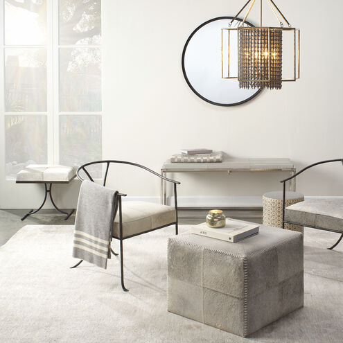 Kai Grey Hide & Black Hand Forged Iron Chair