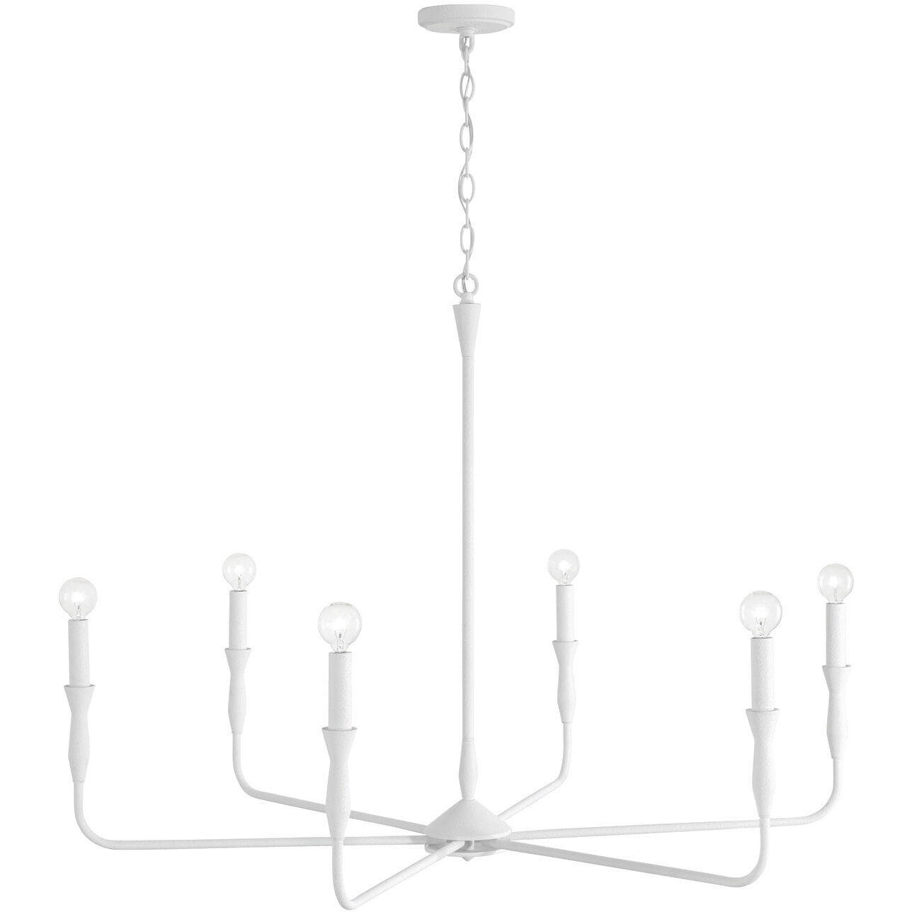 Paloma 6 Light 41 inch Textured White Chandelier Ceiling Light