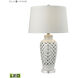 Openwork 27 inch 9.50 watt White with Clear Table Lamp Portable Light in LED, 3-Way