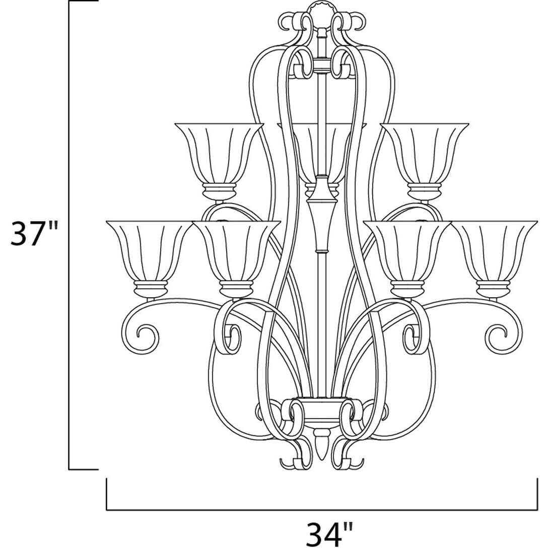Fremont 9 Light 34 inch Platinum Dusk Multi-Tier Chandelier Ceiling Light