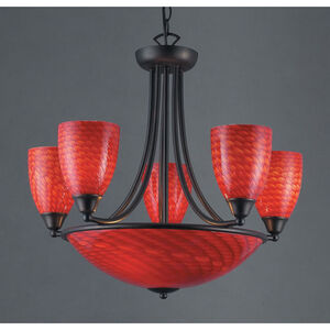 Arco Baleno 8 Light 23 inch Dark Rust with Red Chandelier Ceiling Light