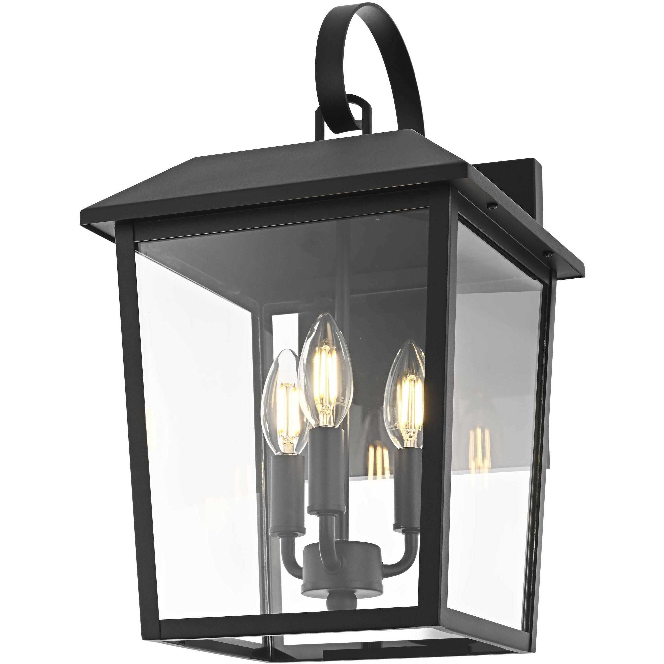 Riggs 3 Light 17.5 inch Black Outdoor Wall Sconce
