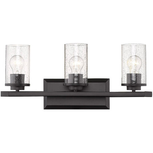 Mercer 3 Light 22 inch Matte Black Bath Vanity Wall Light in Matte Black/Matte Black