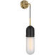 Thomas O'Brien Junio LED 4.25 inch Bronze and Brass Wall Light in Frosted Glass, Bronze and Hand-Rubbed Antique Brass