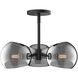 Alora Mood Willow 3 Light 16 inch Matte Black Pendant Ceiling Light in Smoke Glass