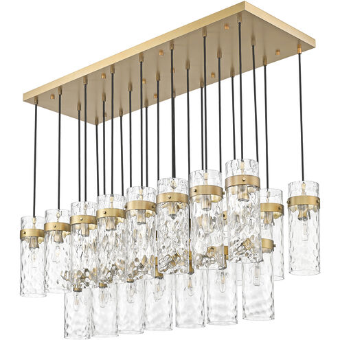 Fontaine Linear Chandelier Ceiling Light in Rubbed Brass
